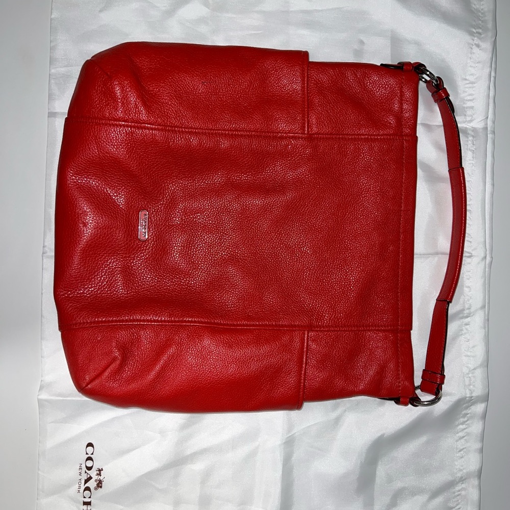 Coach Red Leather Satchel Bag - Picture 4 of 6